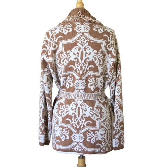 Anthropologie Akemi + Kin Fringed Intarsia Cardigan Sweater - Picture 8 of 15